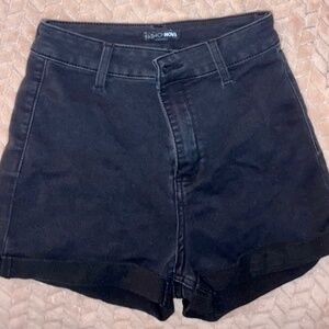 Fashion Nova black jean shorts